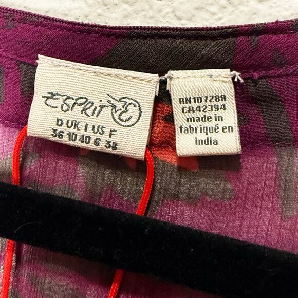 NWT Esprit Y2K Asian Kimono Sheer Empire Waist Top - Picture 9 of 9